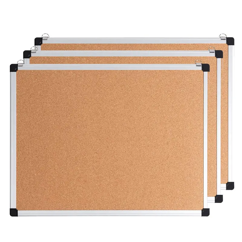 Aluminum-Framed Cork Bulletin Board – 18x24 Inch, 3-Pack Set