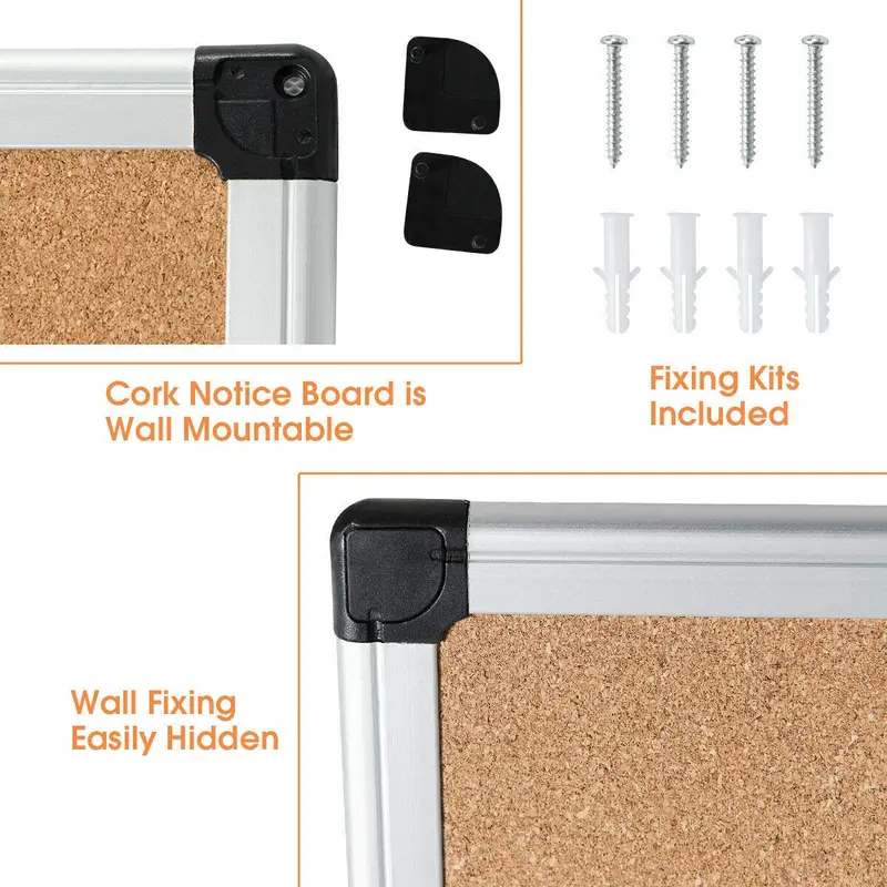 Aluminum-Framed Cork Bulletin Board – 18x24 Inch, 3-Pack Set