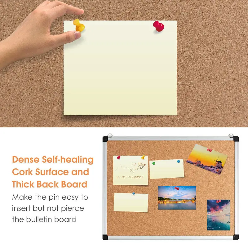 Aluminum-Framed Cork Bulletin Board – 18x24 Inch, 3-Pack Set