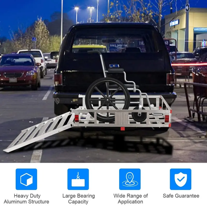 Aluminum Hitch-Mounted Cargo Carrier – 50" x 29.5" Mobility Scooter or Wheelchair Transport Rack