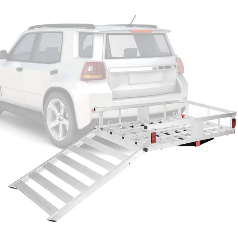 Aluminum Hitch-Mounted Cargo Carrier – 50" x 29.5" Mobility Scooter or Wheelchair Transport Rack