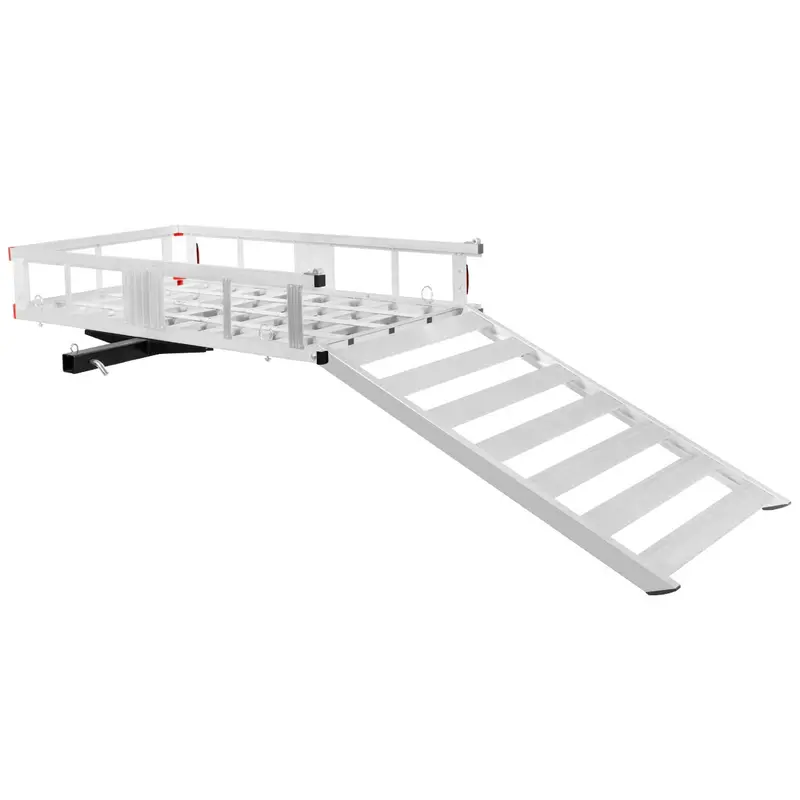 Aluminum Hitch-Mounted Cargo Carrier – 50" x 29.5" Mobility Scooter or Wheelchair Transport Rack