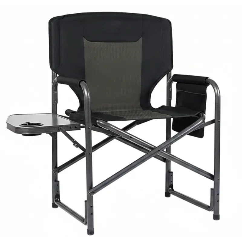 Aluminum Portable Camping Chair Featuring Detachable Side Table – 400 lb Load Limit