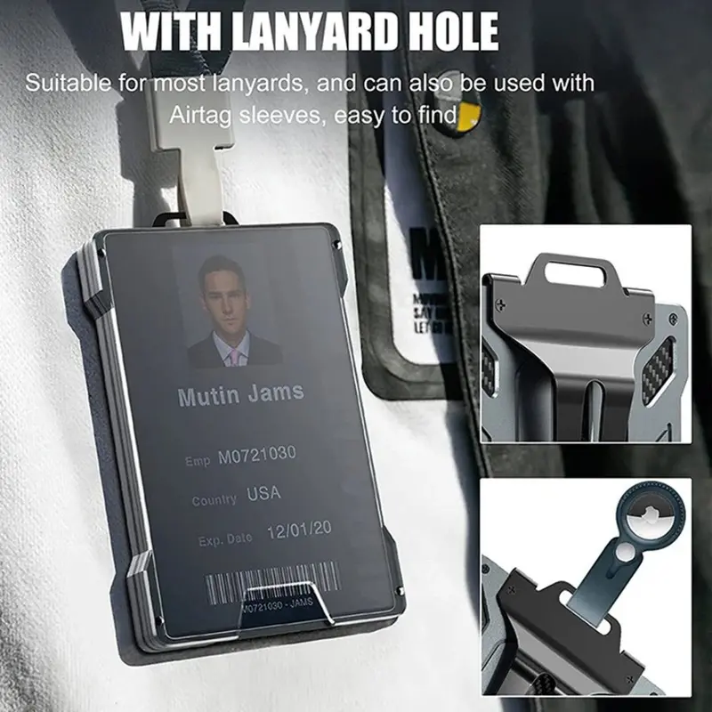 Aluminum RFID-Blocking Slim Wallet – Lightweight Tactical-Grade Metal Wallet in Matte Black with Identity Theft Prevention and Rapid Card Access