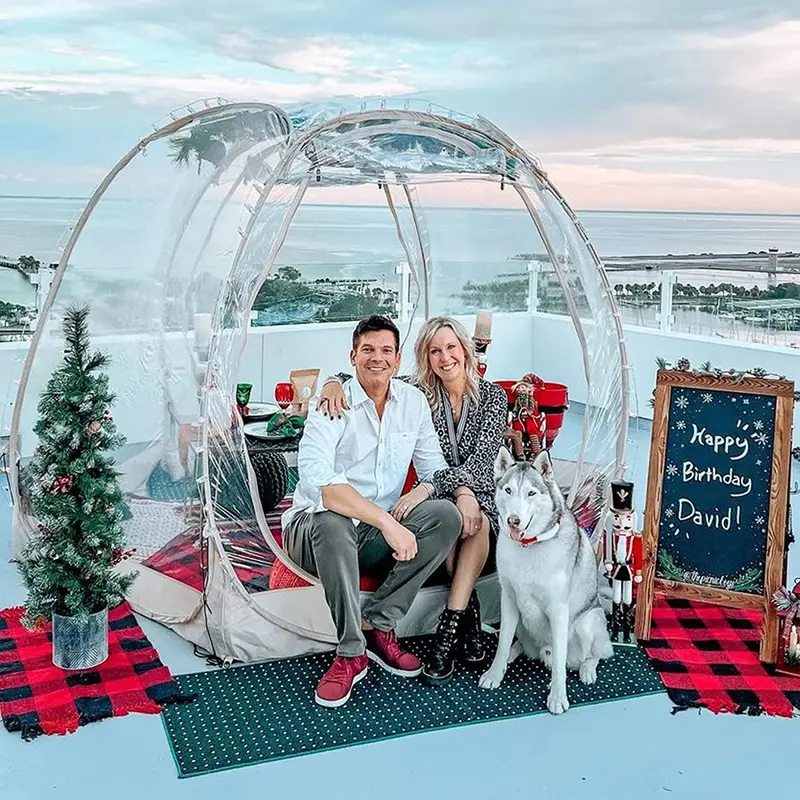 Alvantor Pop-Up Bubble Dome Gazebo – 8–10 Person Transparent Igloo Shelter for Outdoor Living