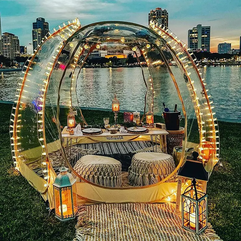 Alvantor Pop-Up Bubble Dome Gazebo – 8–10 Person Transparent Igloo Shelter for Outdoor Living