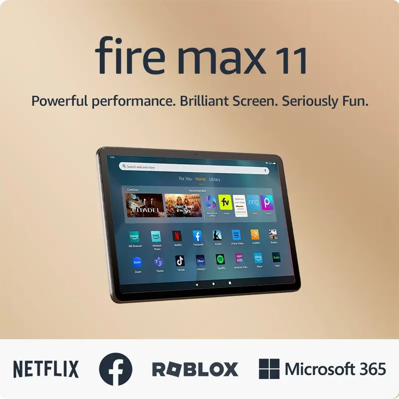 Amazon Fire Max 11 Tablet — 11-Inch Vibrant Display, Octa-Core CPU, 4GB RAM, 64GB Storage, 14-Hour Battery