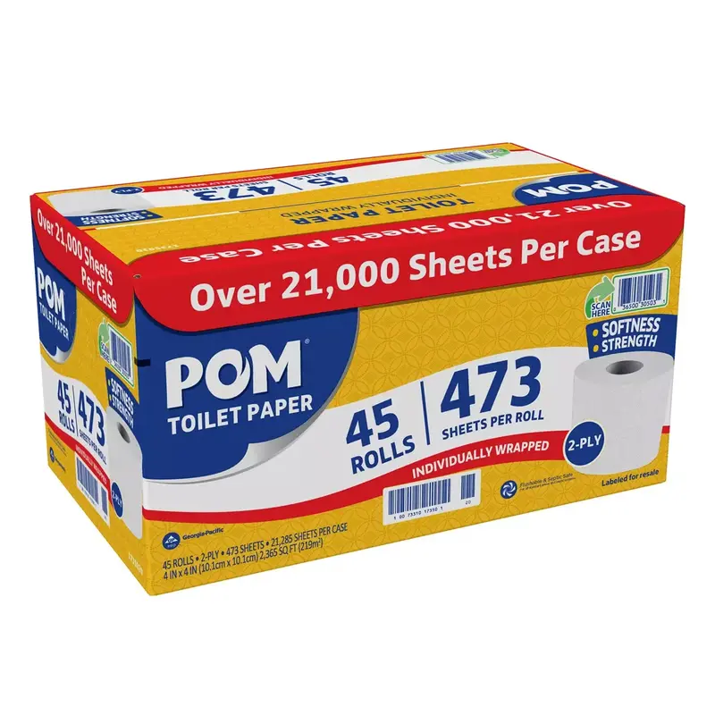 American Standard 2-Ply Septic-Safe Bath Tissue – 45-Roll Pack, Soft & Tear-Resistant