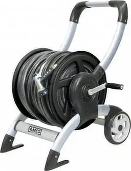 Ames Aluminum Hose Reel Cart – Silver, Holds Up to 200 ft of Garden Hose