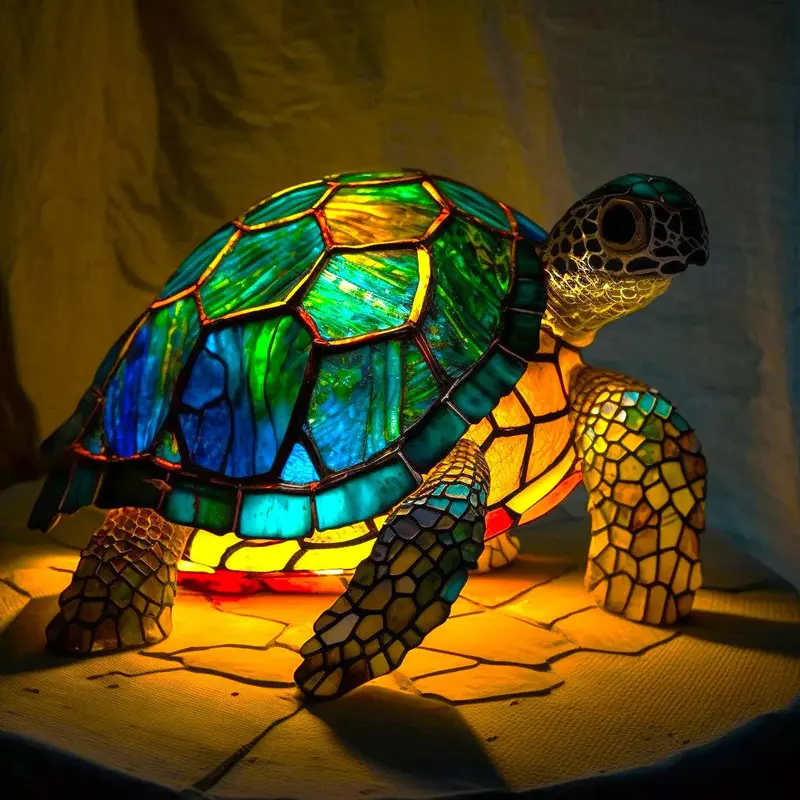 Animal Stained Glass Table Lamp – Vibrant, Handcrafted Illuminated Ornament 2