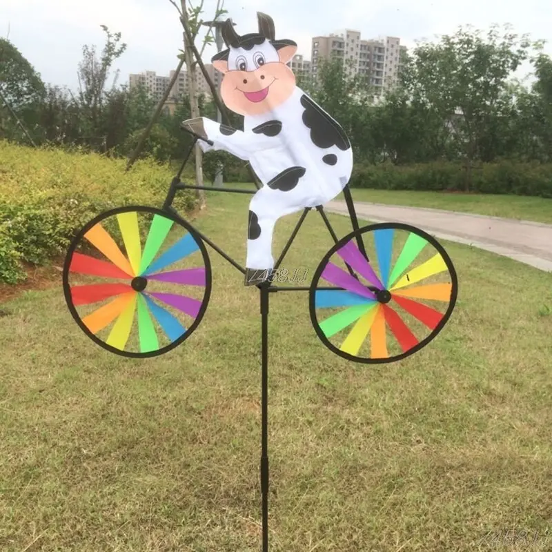 Animal-Themed Bicycle Wind Spinner – Animated Outdoor Garden Decoration