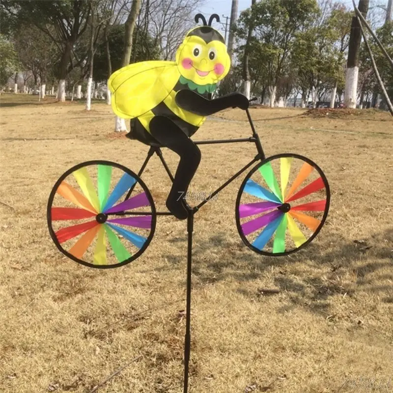 Animal-Themed Bicycle Wind Spinner – Animated Outdoor Garden Decoration