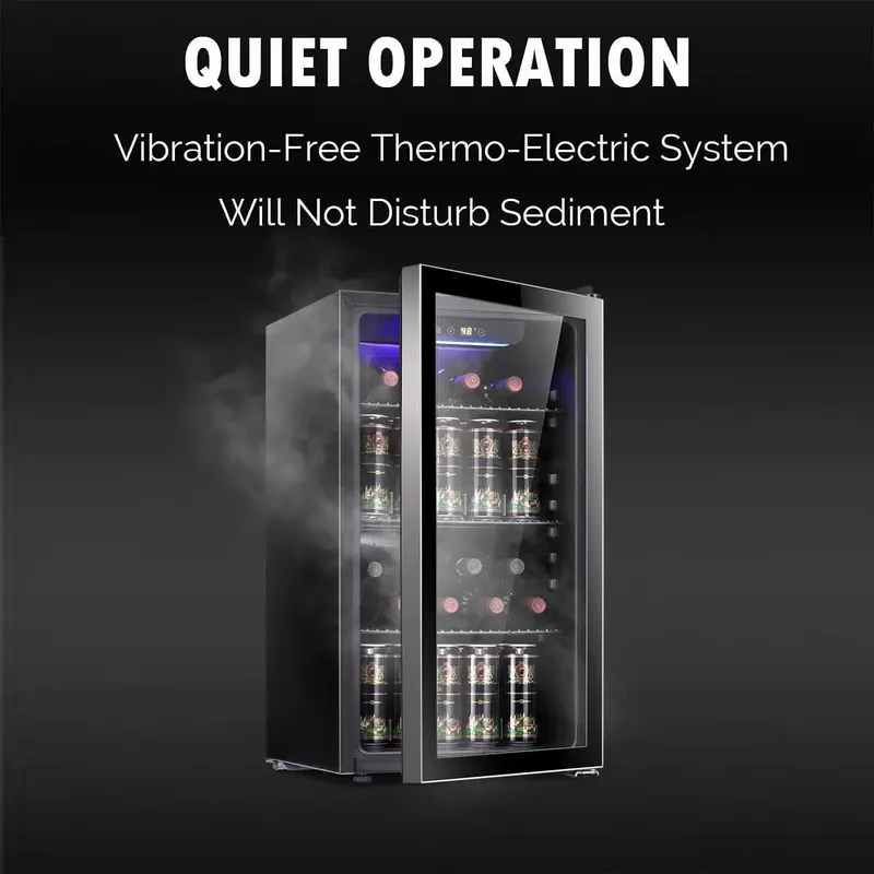 Antarctic Star 26-Bottle Wine Cooler – 130-Can Beverage Refrigerator with Mini Cellar Design 2