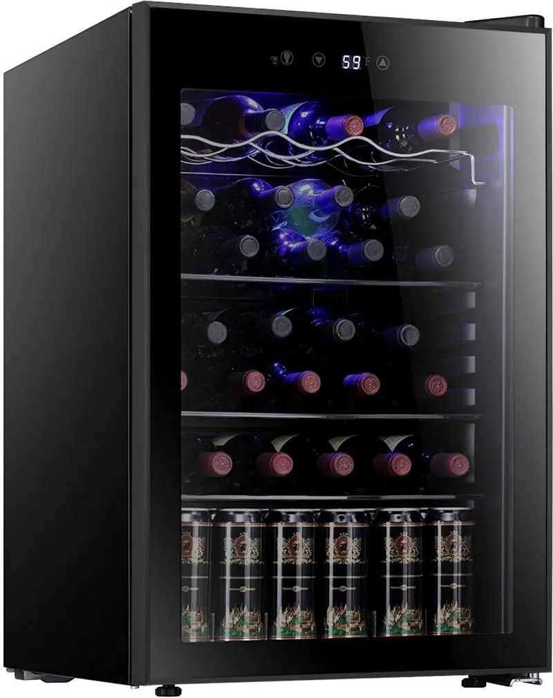 Antarctic Star 36-Bottle Wine Cooler – 4.4 Cu. Ft Freestanding Beverage Refrigerator with Quiet Compressor & Adjustable Temp