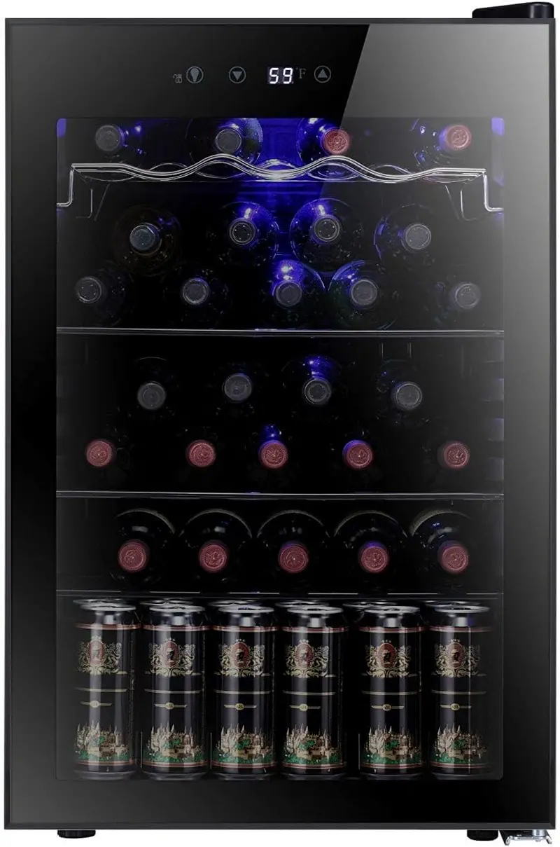 Antarctic Star 36-Bottle Wine Cooler – 4.4 Cu. Ft Freestanding Beverage Refrigerator with Quiet Compressor & Adjustable Temp