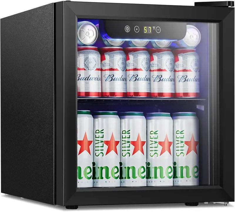 Antarctic Star 68-Can Freestanding Beverage Refrigerator – Glass-Door Mini Fridge with Electronic Temp Control for Home or Bar 1