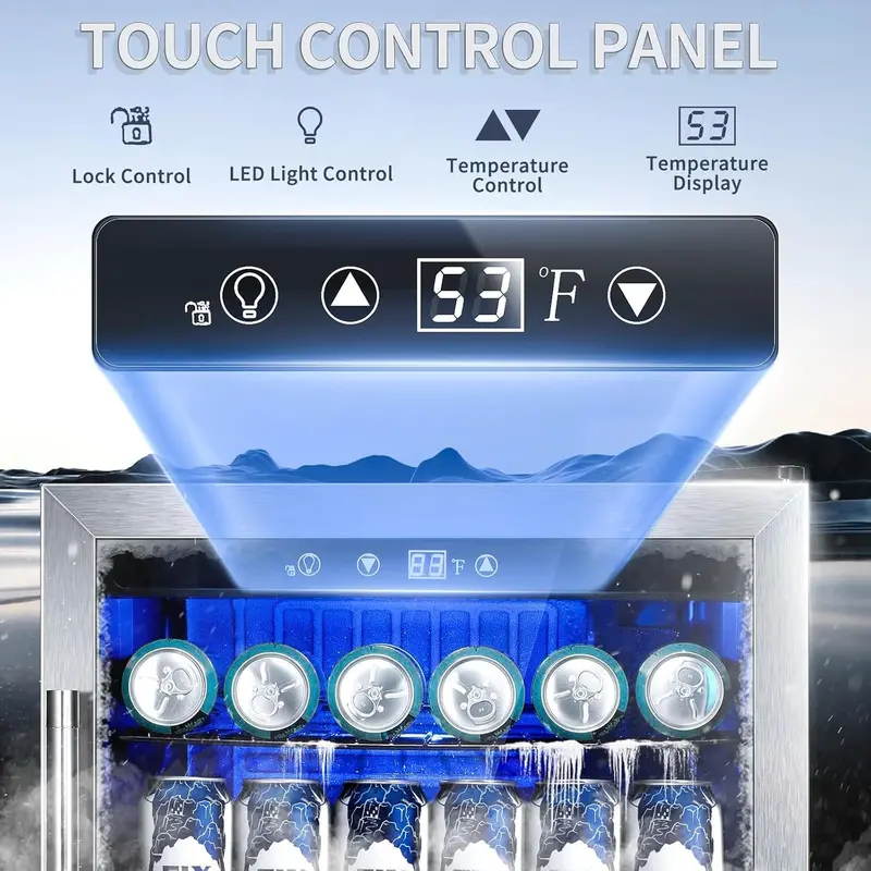 Antarctic Star 68-Can Freestanding Beverage Refrigerator – Glass-Door Mini Fridge with Electronic Temp Control for Home or Bar