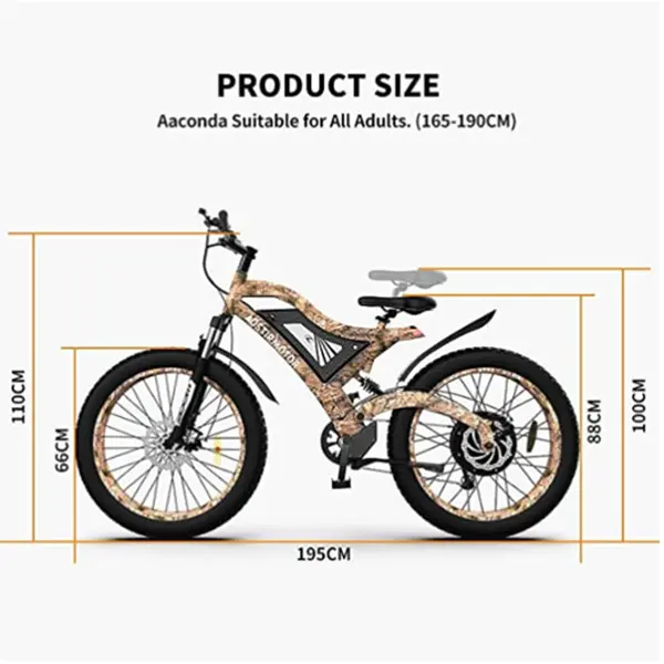 Aostirmotor 1500W Electric Mountain Bike – 26" Fat Tires, 48V 15Ah Battery, Shimano 7-Speed, Aluminum Frame