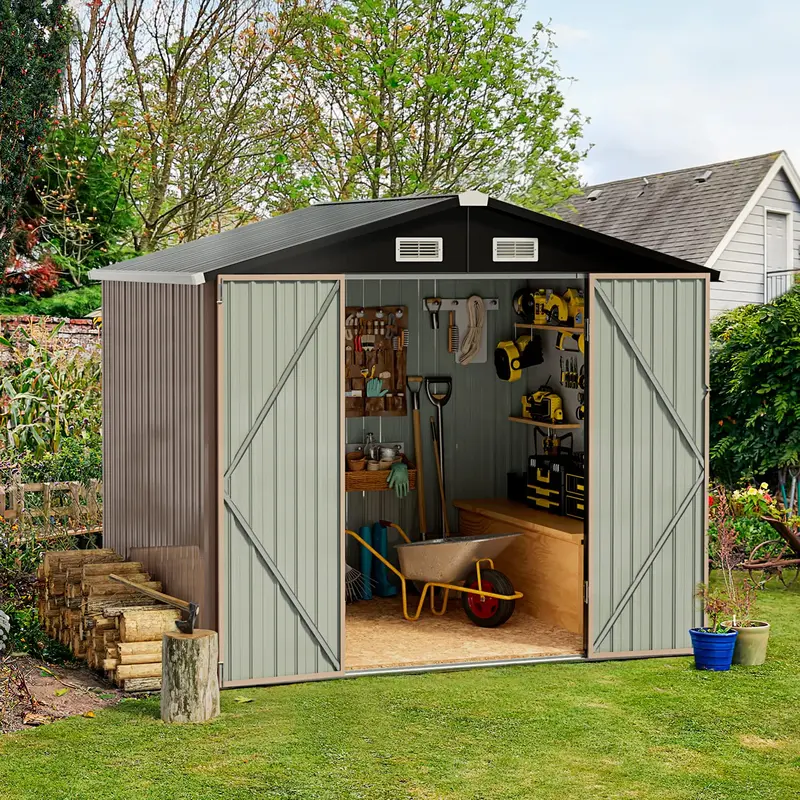 Aoxun 6.4 ft x 4 ft Outdoor Storage Shed – Weather-Resistant Tool & Garden Shelter
