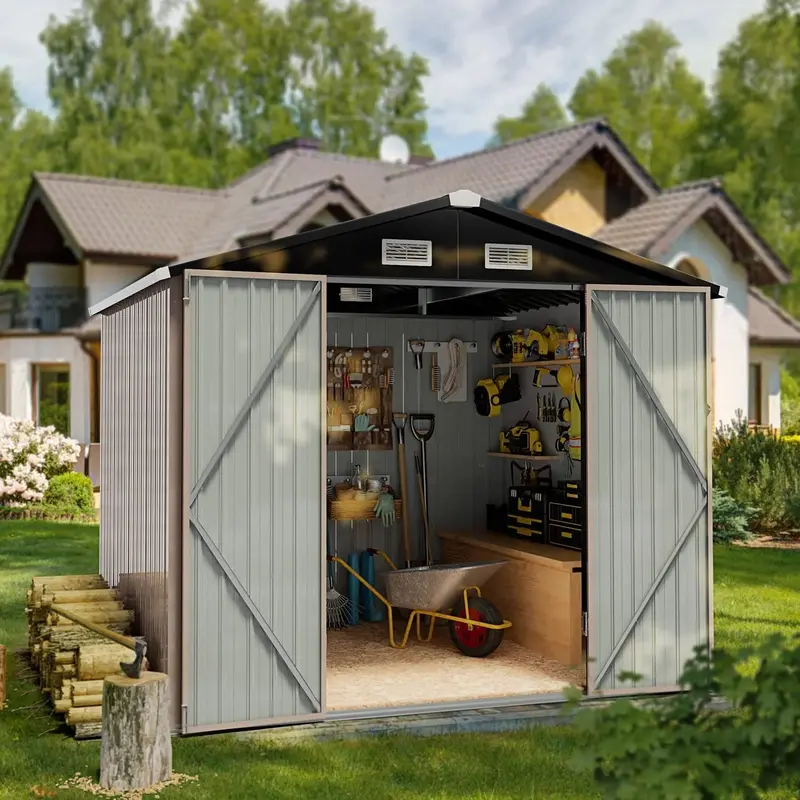 Aoxun 6.4 ft x 4 ft Outdoor Storage Shed – Weather-Resistant Tool & Garden Shelter