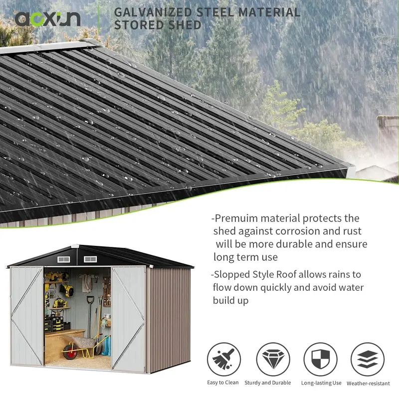 Aoxun 6.4 ft x 4 ft Outdoor Storage Shed – Weather-Resistant Tool & Garden Shelter