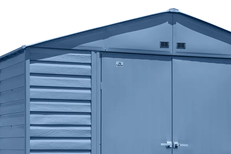 Arrow Select 10 ft. x 14 ft. Steel Storage Shed – Blue-Grey Weather-Resistant Design