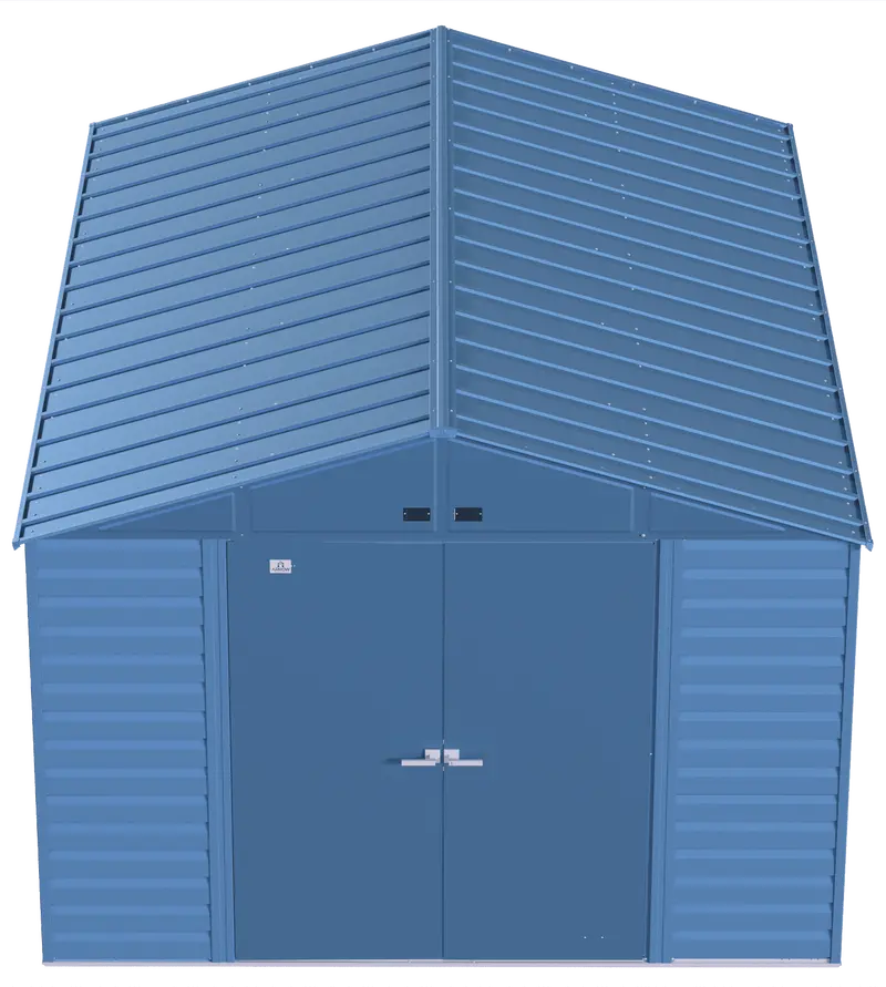 Arrow Select 10 ft. x 14 ft. Steel Storage Shed – Blue-Grey Weather-Resistant Design