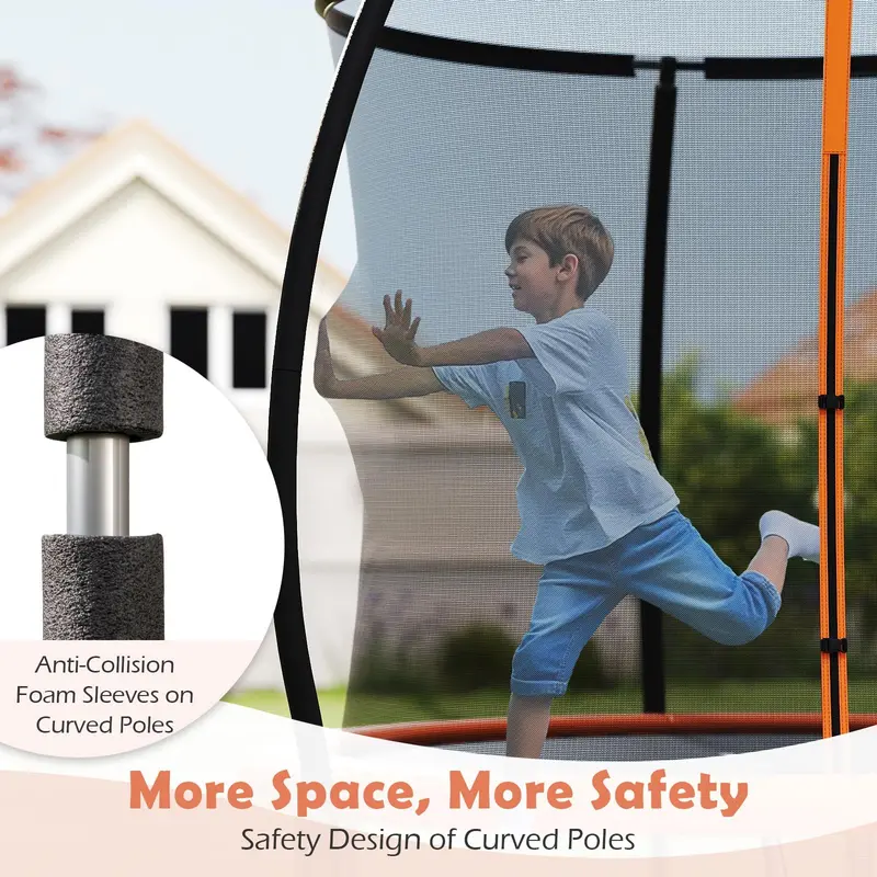 ASTM-Certified Kids Trampoline – 8FT/10FT/12FT Options with Enclosure Net