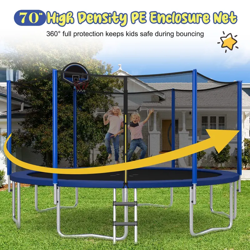 ASTM-Certified Round Trampoline – Available in 12FT, 14FT, 15FT, and 16FT Diameters