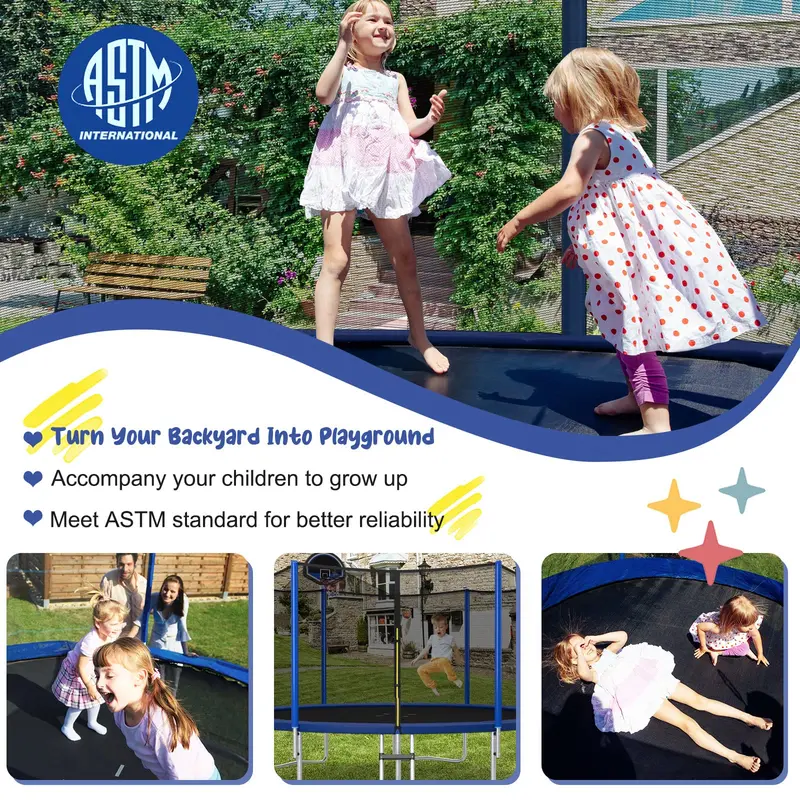 ASTM-Certified Round Trampoline – Available in 12FT, 14FT, 15FT, and 16FT Diameters