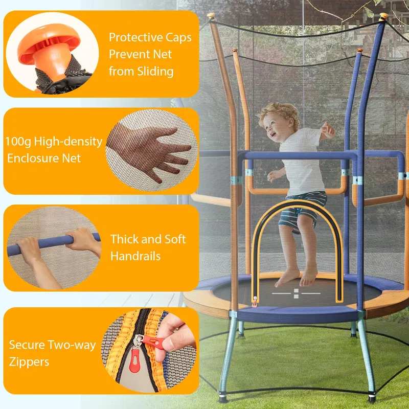 ASTM-Certified Toddler Trampoline with Enclosed Safety Net
