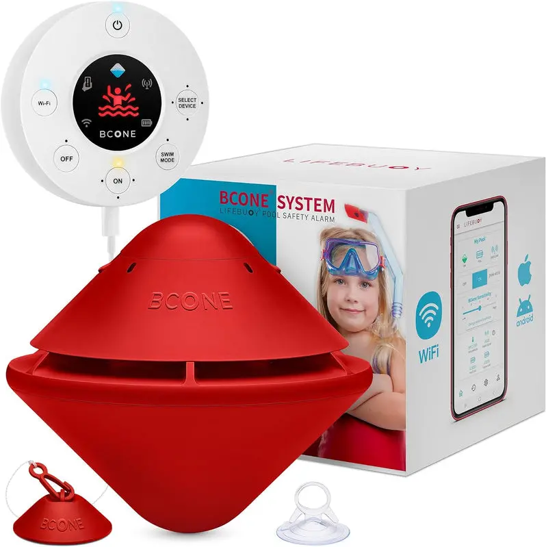 ASTM F2208-Compliant Floating Pool Alarm System | Loud Audio Alert for In-Ground & Above-Ground Pools | Alexa-Compatible | Easy Setup & Monitoring
