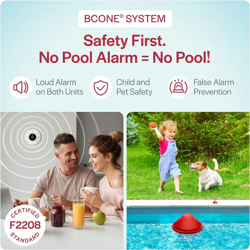 ASTM F2208-Compliant Floating Pool Alarm System | Loud Audio Alert for In-Ground & Above-Ground Pools | Alexa-Compatible | Easy Setup & Monitoring