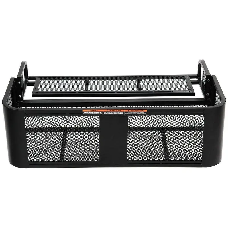 ATV/UTV Rear Drop Cargo Basket – Heavy-Duty Universal Steel Mesh Carrier (Black)