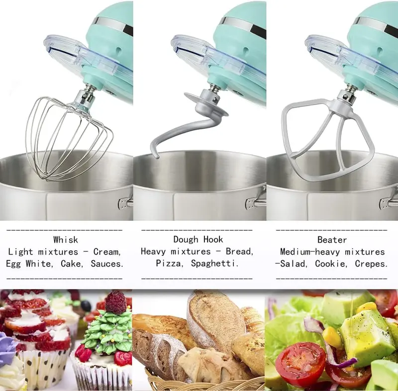 Aucma 6.5-Qt Tilt-Head Stand Mixer — 660W, 6-Speed Kitchen Mixer with Dough Hook & Stainless Steel Bowl