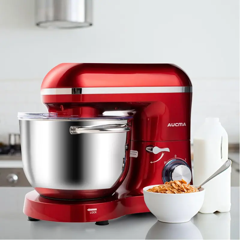 Aucma 6.5-Qt Tilt-Head Stand Mixer — 660W, 6-Speed Kitchen Mixer with Dough Hook & Stainless Steel Bowl