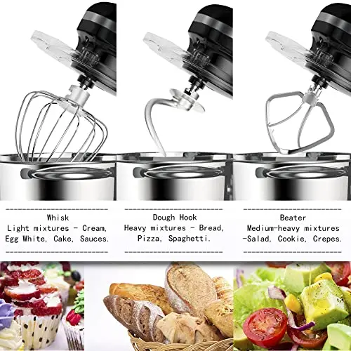 Aucma 6.5-Quart Stand Mixer – 660W Tilt-Head Kitchen Mixer with 6-Speed Control
