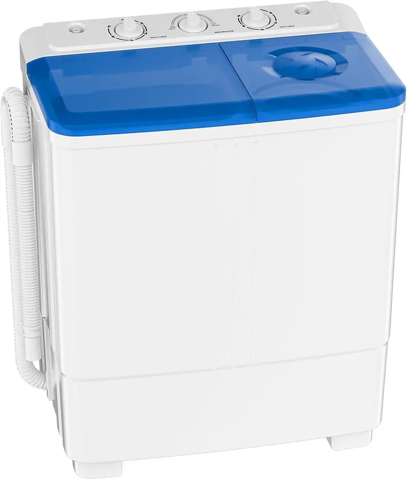 Auertech 28-Lb Twin-Tub Portable Washing Machine – Compact Mini Washer with Drain Pump, Ideal for Dorms, Apartments & RVs