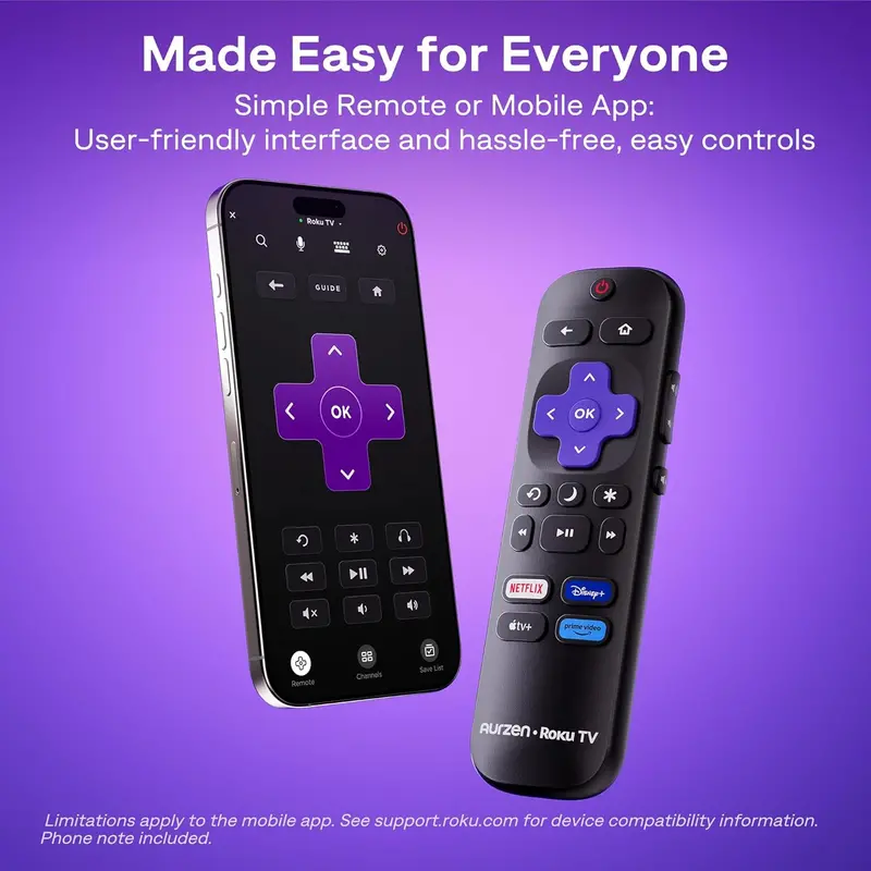 Aurzen Roku TV Smart Projector — Built-in Roku OS, WiFi, Bluetooth, and Instant Streaming Access