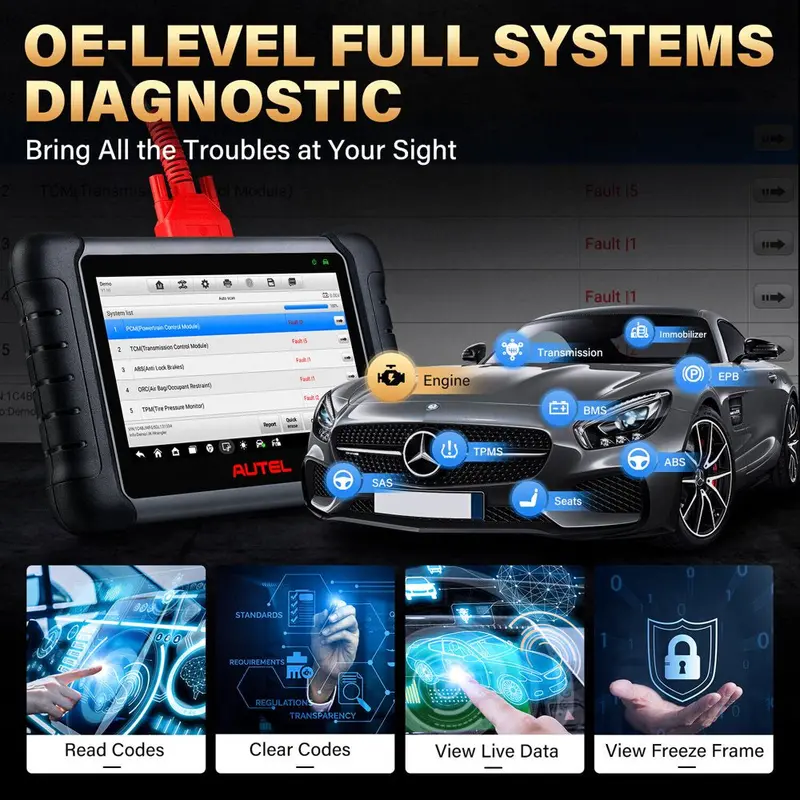 Autel MK808S Advanced OBD2 Scanner – 2023 Bi-Directional Diagnostic Tool with 28+ Reset Functions