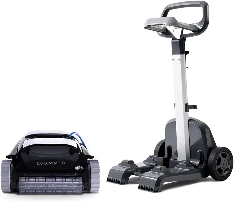 Automatic Robotic Pool Cleaner for In-Ground and Above-Ground Pools Up to 30 Feet – Top-Load Filter System with Scrubbing Brush