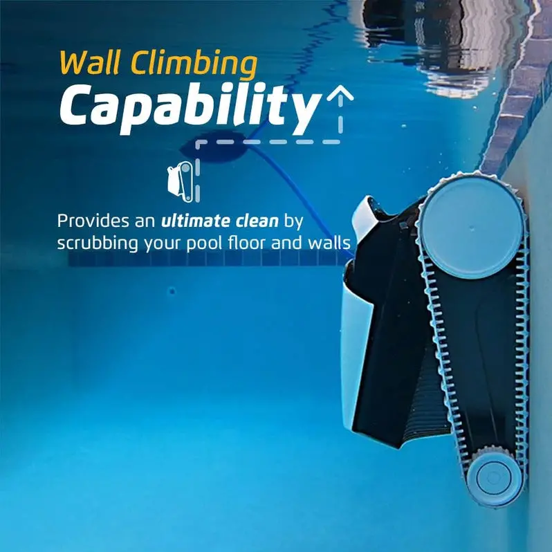Automatic Robotic Pool Cleaner for In-Ground and Above-Ground Pools Up to 30 Feet – Top-Load Filter System with Scrubbing Brush