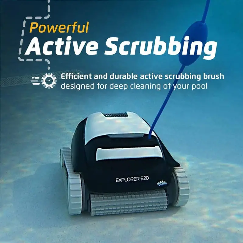 Automatic Robotic Pool Cleaner for In-Ground and Above-Ground Pools Up to 30 Feet – Top-Load Filter System with Scrubbing Brush