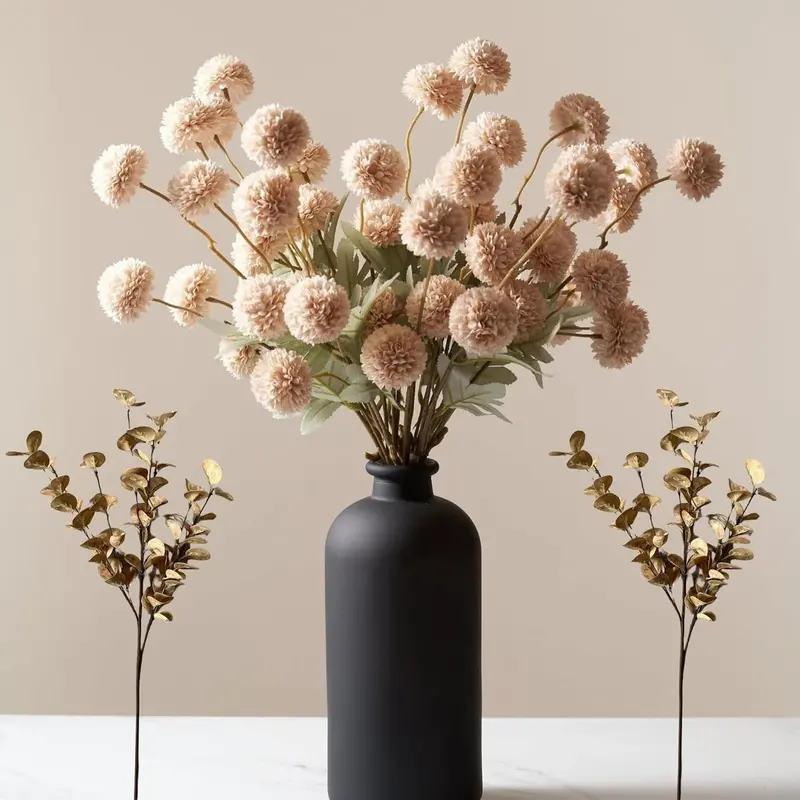 Autumn-Themed Dandelion Stem – Textured Silk Branch for Fall Wedding & Hearth Styling
