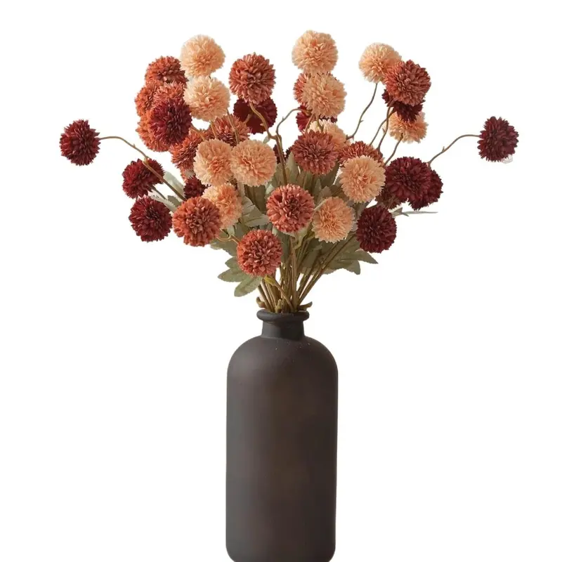 Autumn-Themed Dandelion Stem – Textured Silk Branch for Fall Wedding & Hearth Styling