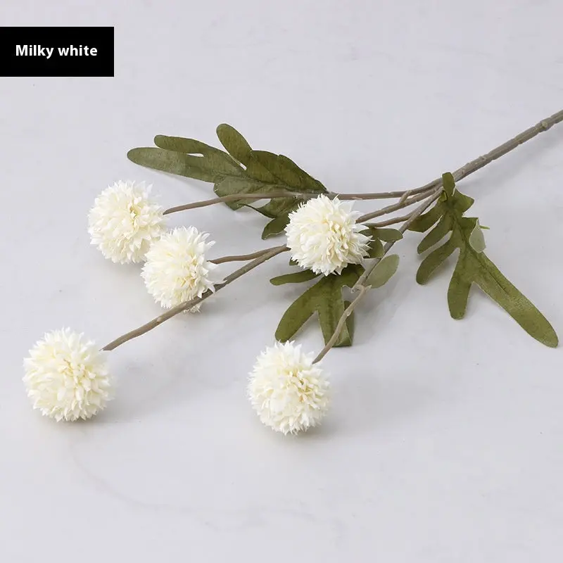 Autumn-Themed Dandelion Stem – Textured Silk Branch for Fall Wedding & Hearth Styling