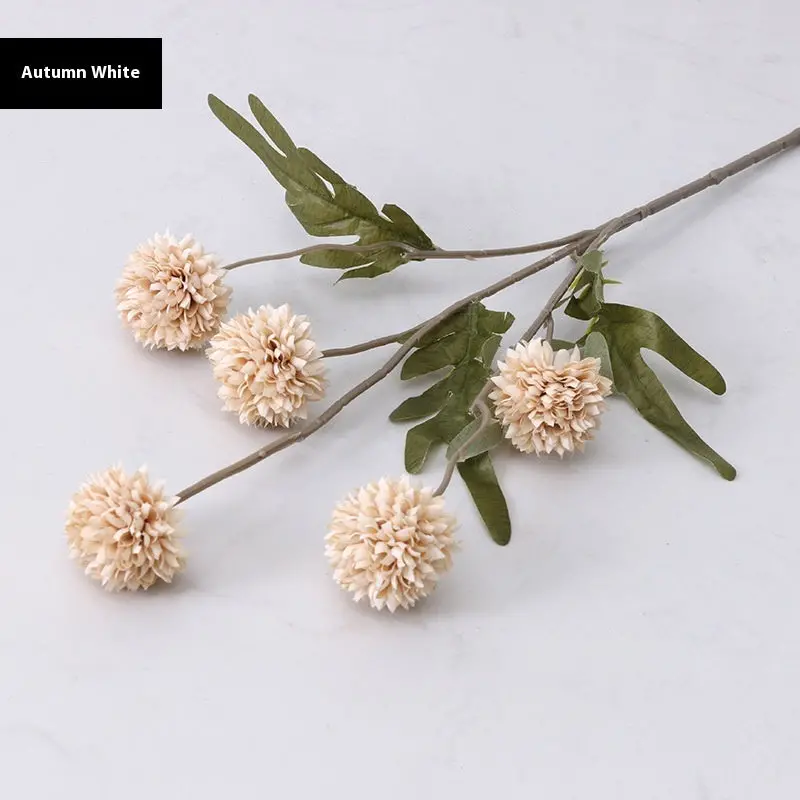 Autumn-Themed Dandelion Stem – Textured Silk Branch for Fall Wedding & Hearth Styling 6