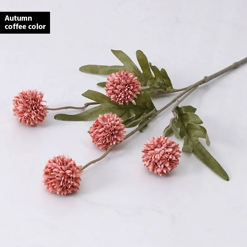 Autumn-Themed Dandelion Stem – Textured Silk Branch for Fall Wedding & Hearth Styling