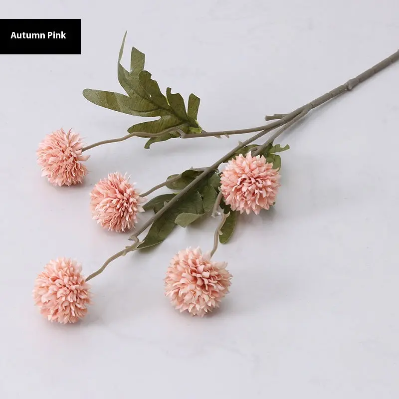 Autumn-Themed Dandelion Stem – Textured Silk Branch for Fall Wedding & Hearth Styling