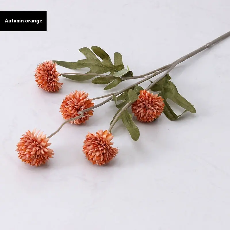 Autumn-Themed Dandelion Stem – Textured Silk Branch for Fall Wedding & Hearth Styling